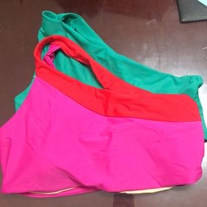 BUNDLE- 2 summer salt one shoulder bikini tops sidestroke& ruched sidestroke